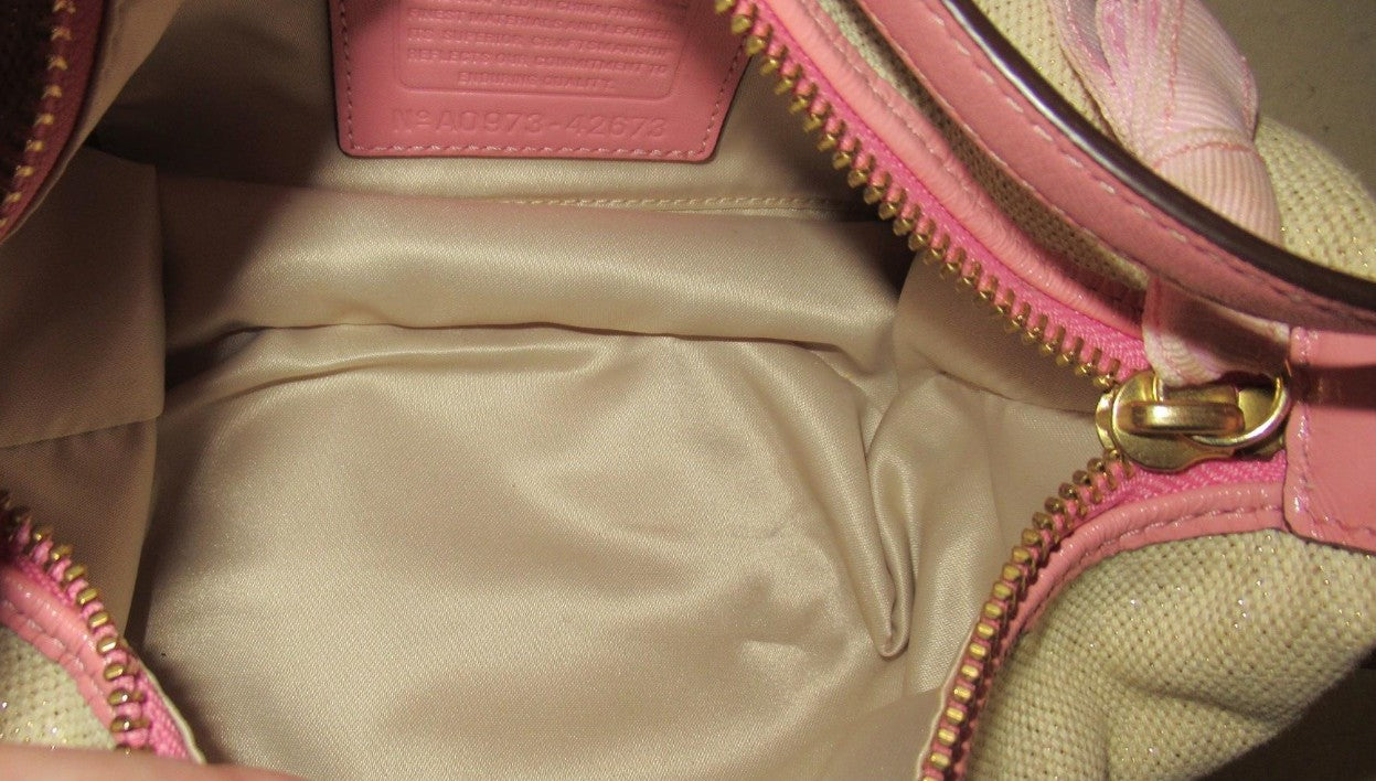 Pristine Vintage 2009 Coach Parker Tattoo Canvas Kisslock Hobo Bag 13621