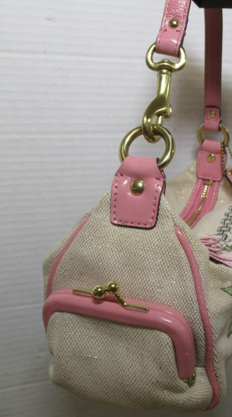 Pristine Vintage 2009 Coach Parker Tattoo Canvas Kisslock Hobo Bag 13621